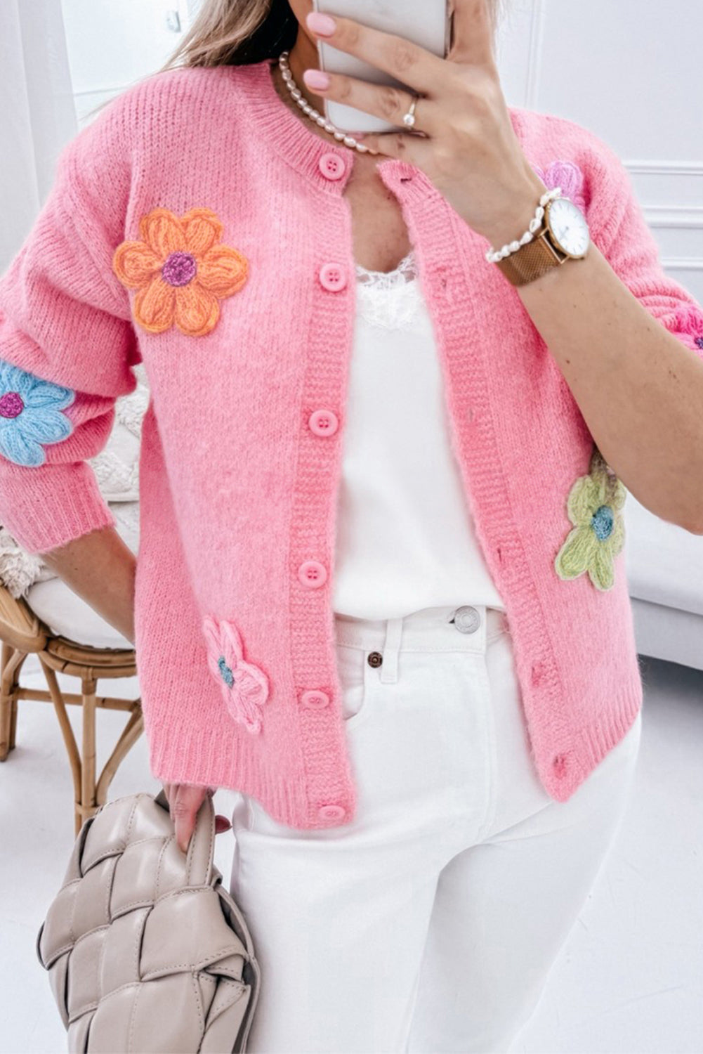 Cozy Women's Cable Knit Winter Cardigan with Buttons
