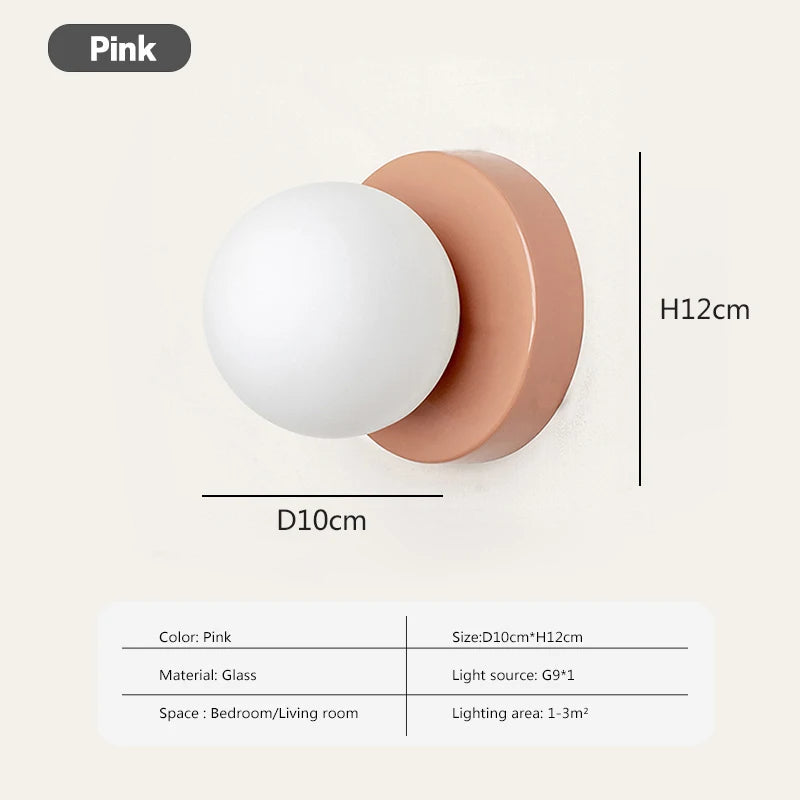 Slim Modern Glass Globe LED Wall Lamp