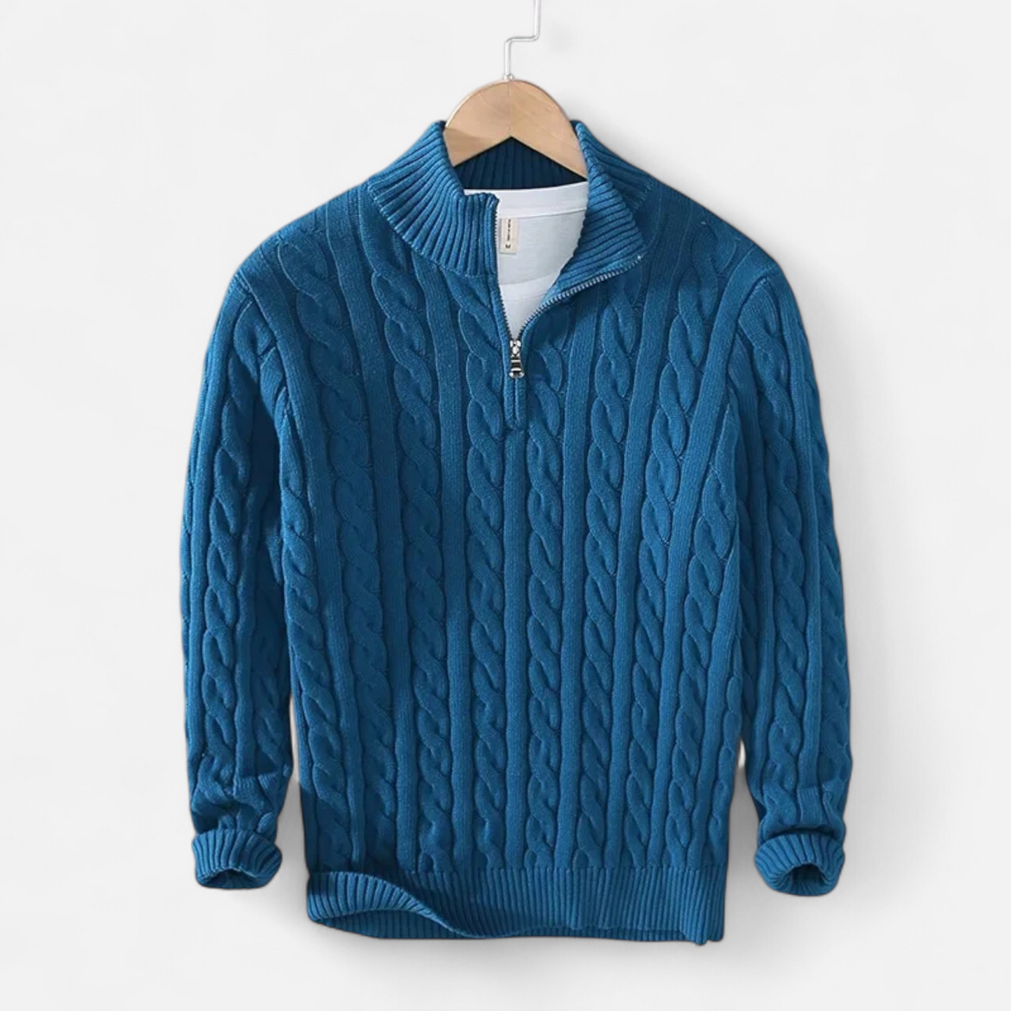 VogeLuxe | Men's Warm Chunky Zip Neck Sweater