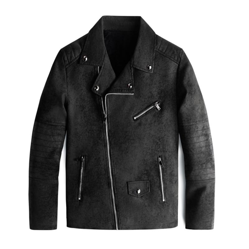 Classic Slim Fit Vegan Leather Biker Jacket
