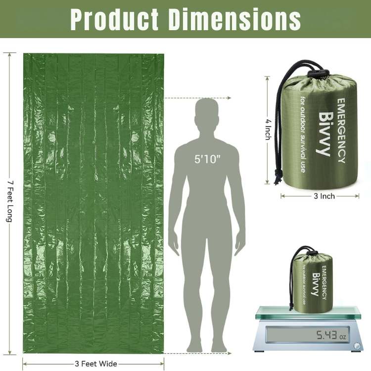 VogeLuxe | Unisex Emergency Outdoor Survival Bivy Sack Set
