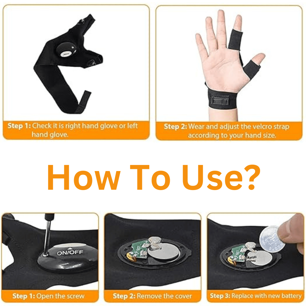 VogeLuxe | Unisex LED Utility Fingerless Neoprene Glove