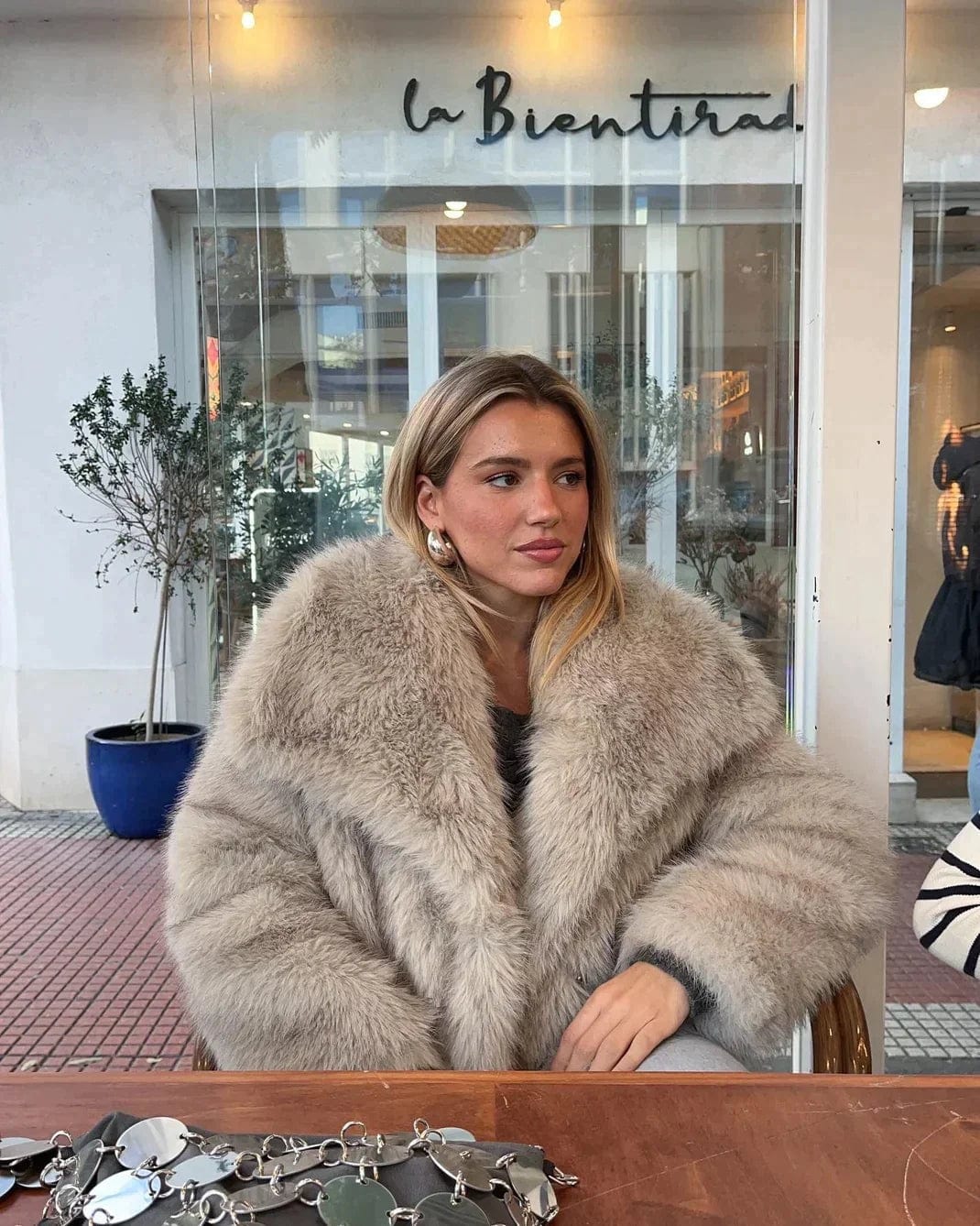 Luxurious Faux Fur Ladies Coat