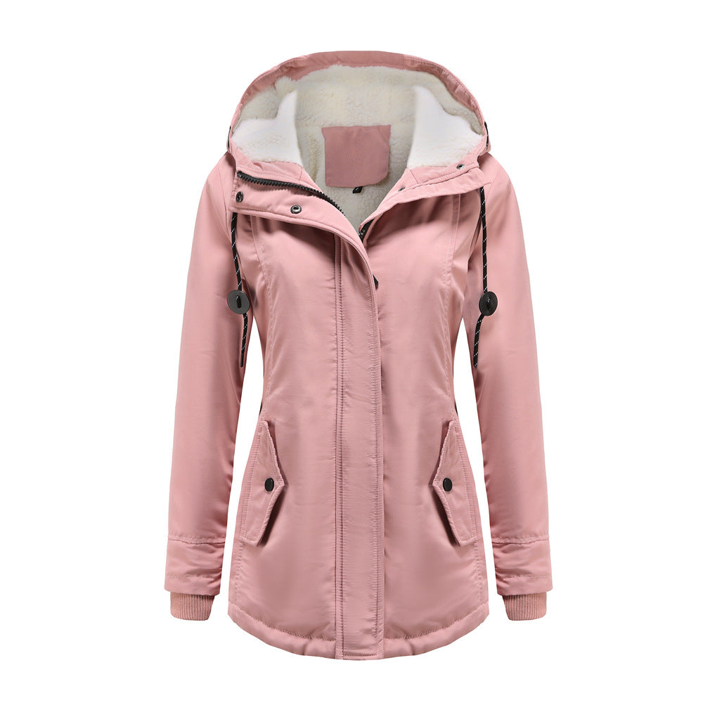 Warm Women's Hooded Fleece Jacket Coat