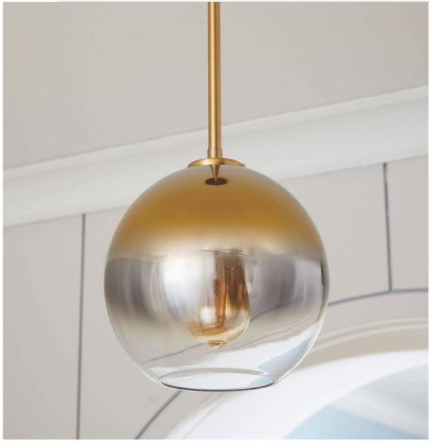 Elegant Glass Drop Pendant Light in Soft Gold Tone
