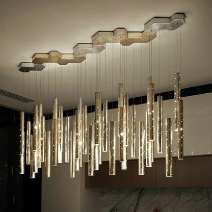 Elegant Long Crystal Pendant Chandelier - VogeLuxe