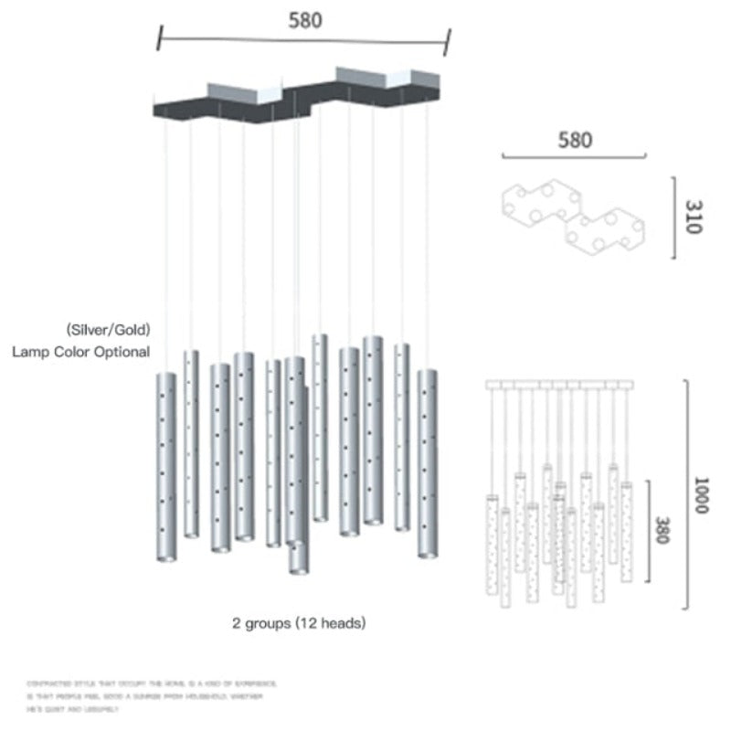 Elegant Long Crystal Pendant Chandelier