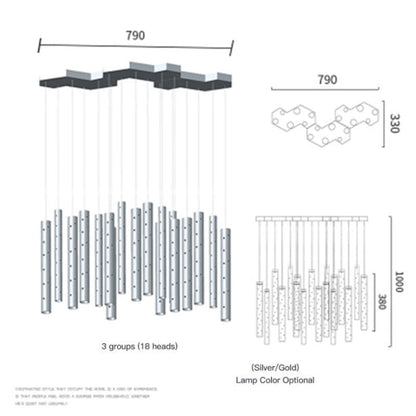 Elegant Long Crystal Pendant Chandelier