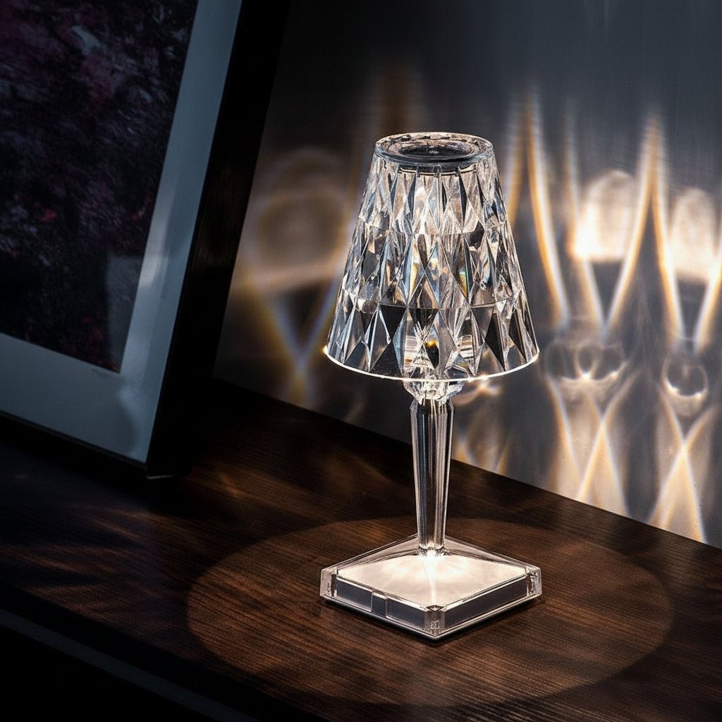 Colorful Glass Desk Lamp Portable Dimmable LED Light - VogeLuxe