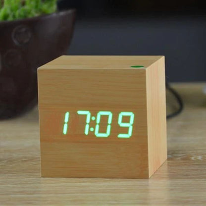Simple Wooden LED Desk Clock