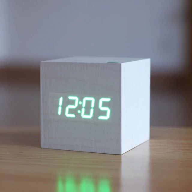 Simple Wooden LED Desk Clock