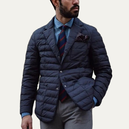 VogeLuxe | Men’s Quilted Blazer Style Puffer Jacket