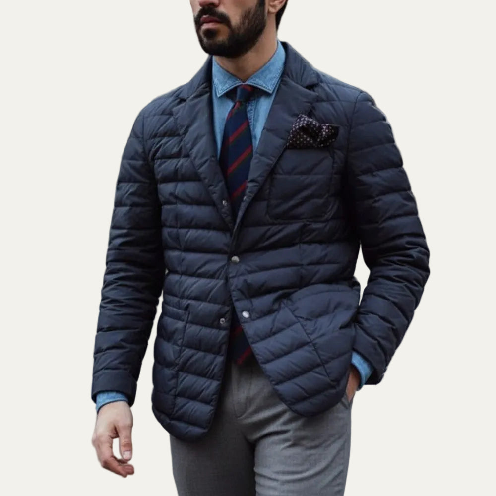VogeLuxe | Men’s Quilted Blazer Style Puffer Jacket