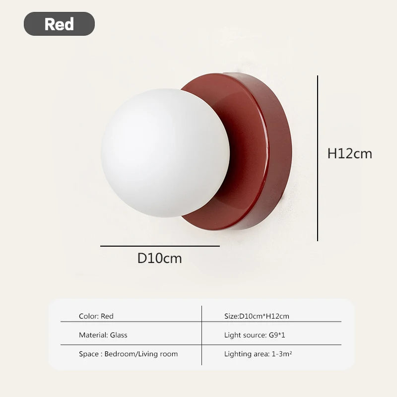 Slim Modern Glass Globe LED Wall Lamp