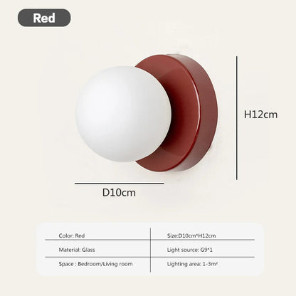 Slim Modern Glass Globe LED Wall Lamp