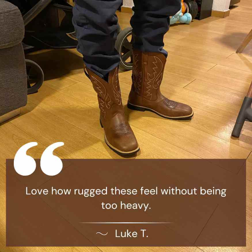 VogeLuxe | Men’s Square Toe Cowboy Boots with Stitched Shaft