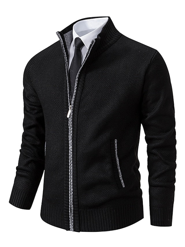 Men's Classic Crew Neck Knitted Cardigan Sweater