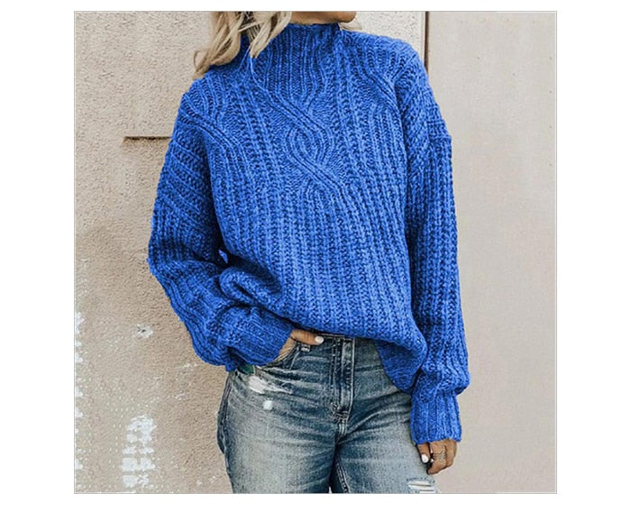 Cozy Women's Crew Neck Knit Sweater