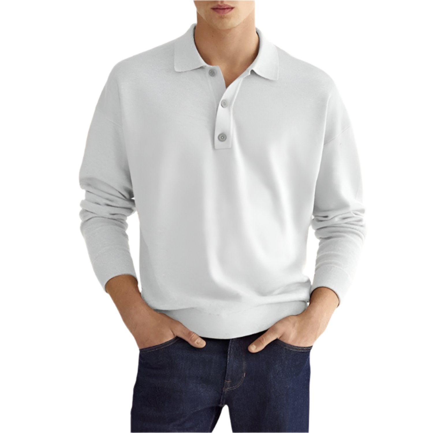 Cozy Long Sleeve Polo Shirt for Men - BritishElegance