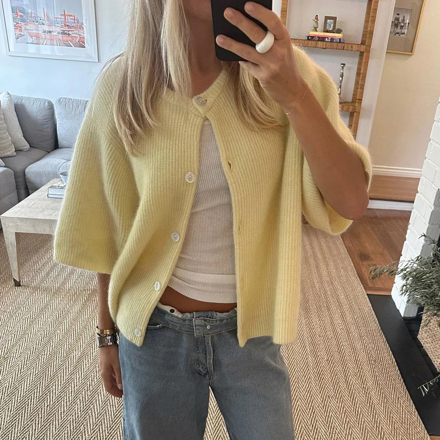 Chic Casual Women's Short Sleeve Sweater