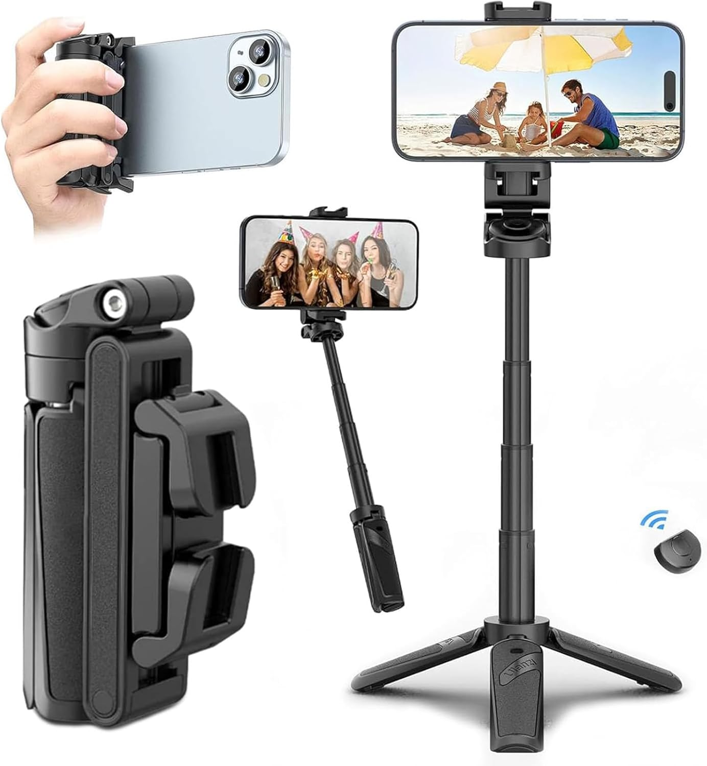 Portable Bluetooth Selfie Stick with 360 Rotation Holder - VogeLuxe