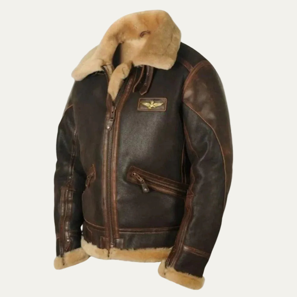 VogeLuxe | Men’s Heavy Duty Shearling Aviator Jacket