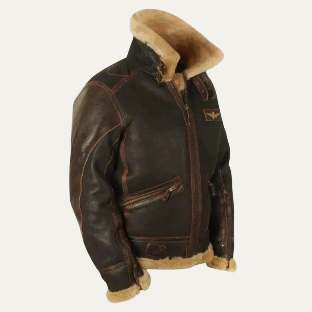 VogeLuxe | Men’s Heavy Duty Shearling Aviator Jacket