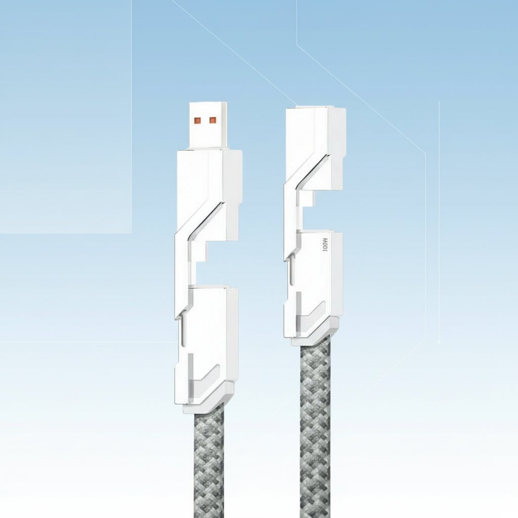 Multi USB Charging Cable Braided 1M 2M Black Silver - VogeLuxe