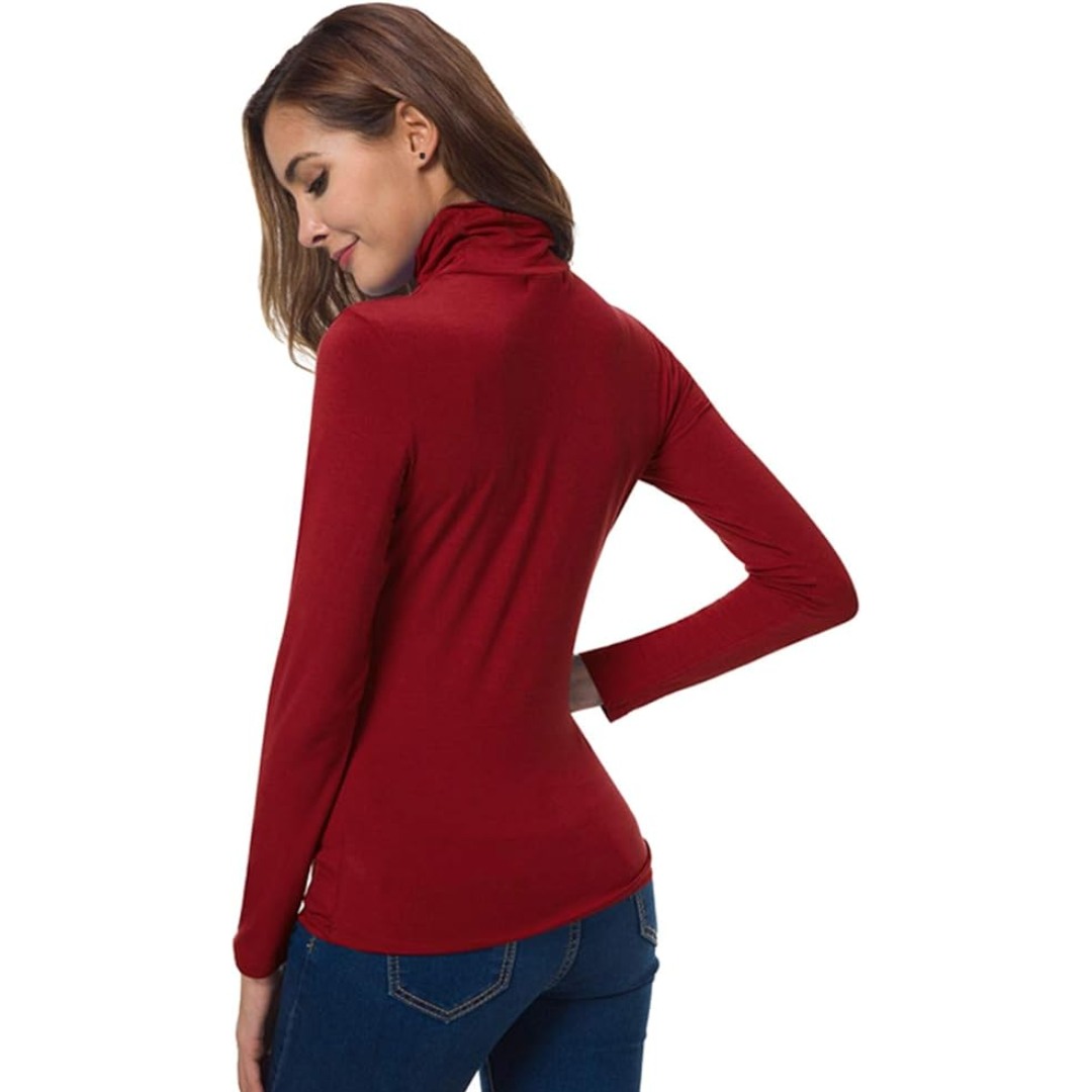 Warm Women's Long Sleeve Fitted Winter Top - VogeLuxe