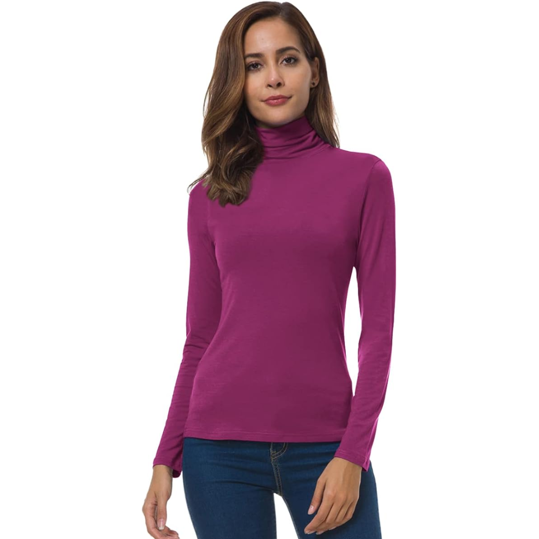 Warm Women's Long Sleeve Fitted Winter Top