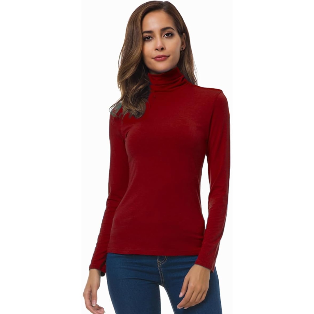 Warm Women's Long Sleeve Fitted Winter Top