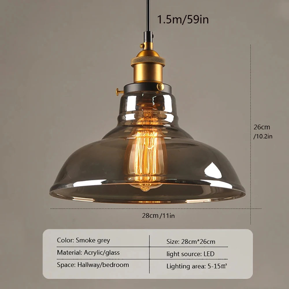 Vintage Glass Drop Light Fixture for Homes
