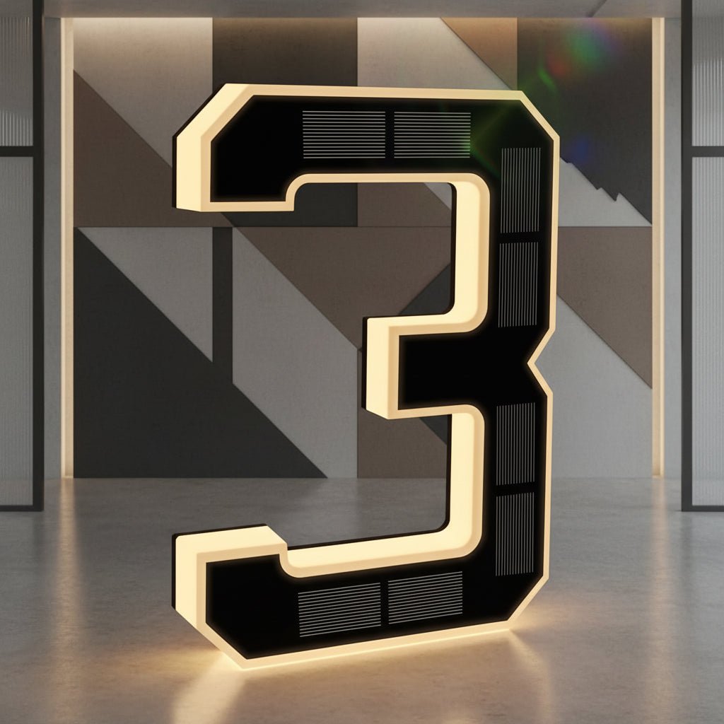Bright LED Illuminated House Number Sign Outdoor