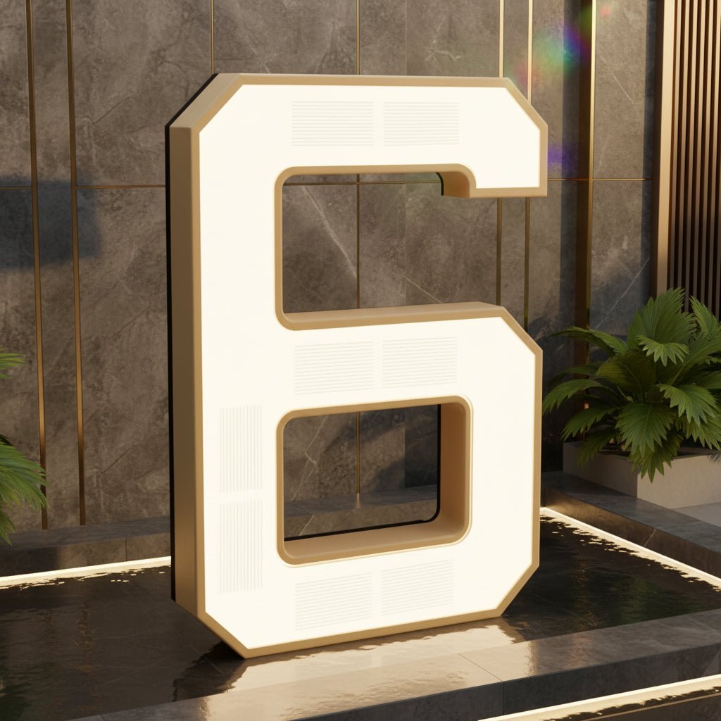 Bright LED Illuminated House Number Sign Outdoor