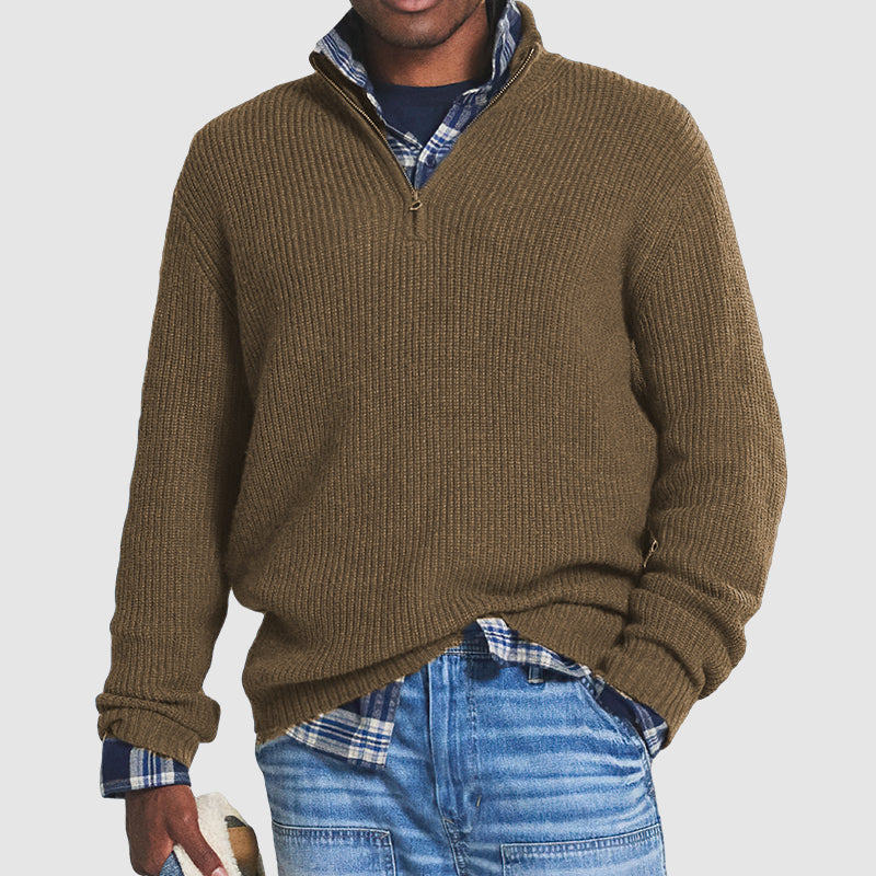 Cozy Mens Casual Quarter Zip Sweater