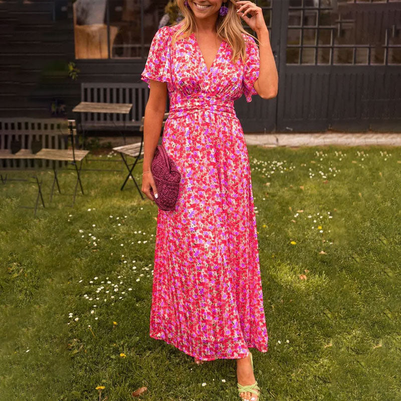 Stylish V-Neck Dress for Ladies