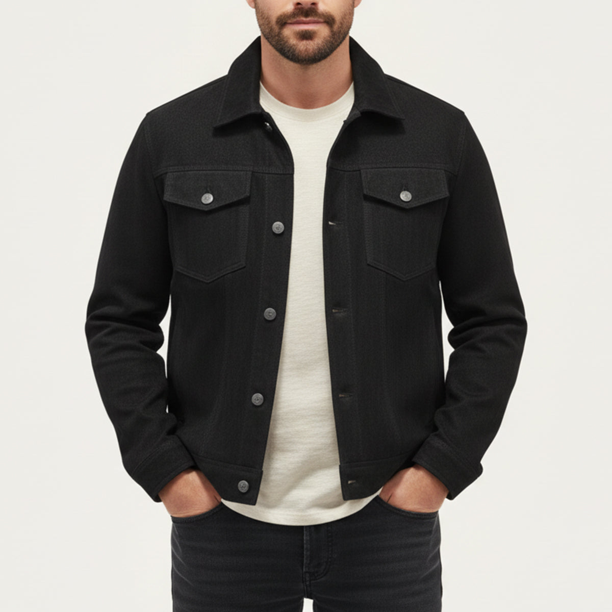 VogeLuxe | Men’s Textured Suede Trucker Jacket