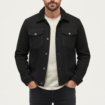 VogeLuxe | Men’s Textured Suede Trucker Jacket