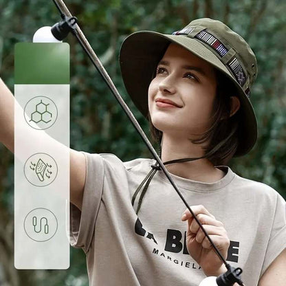 VogeLuxe | Women’s Wide Brim Sun Bucket Hat With Chin Strap