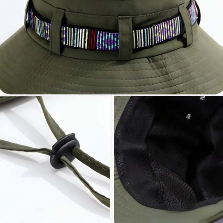 VogeLuxe | Women’s Wide Brim Sun Bucket Hat With Chin Strap