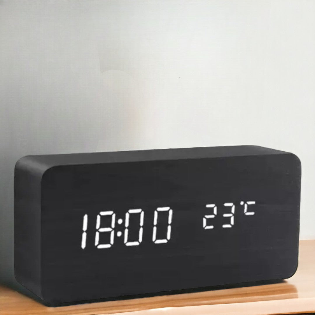 Intelligent LED Wake Up Clock | Contemporary Wireless Wood