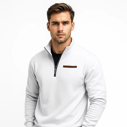 VogeLuxe | Men’s Quarter Zip Pullover with High Collar