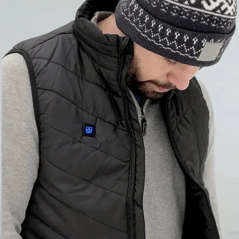 VogeLuxe | Men’s Quilted Puffer Vest With High Collar