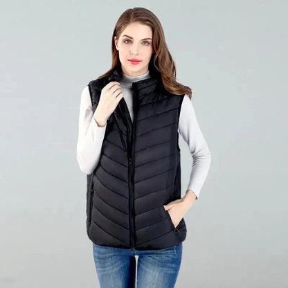 VogeLuxe | Men’s Quilted Puffer Vest With High Collar