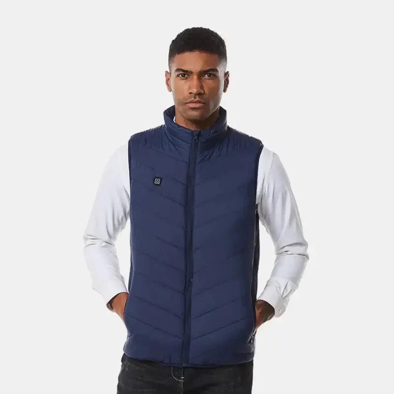 VogeLuxe | Men’s Quilted Puffer Vest With High Collar