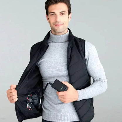 VogeLuxe | Men’s Quilted Puffer Vest With High Collar