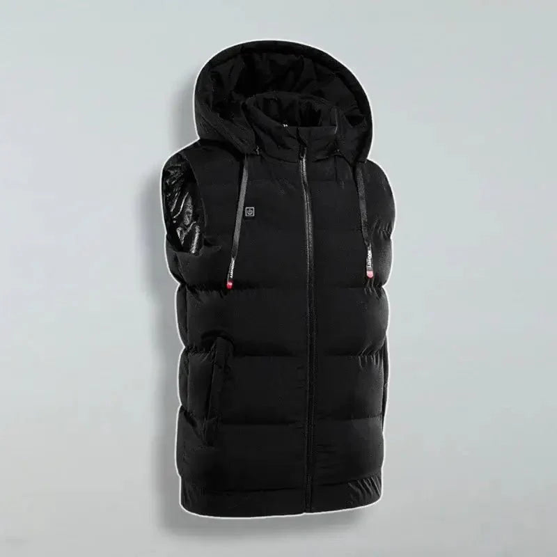 VogeLuxe | Men’s Heated Quilted Hooded Puffer Vest