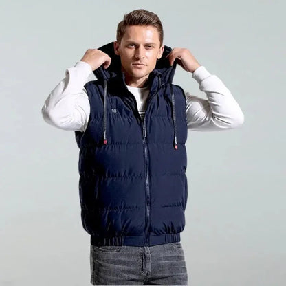 VogeLuxe | Men’s Heated Quilted Hooded Puffer Vest