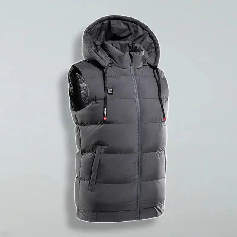 VogeLuxe | Men’s Heated Quilted Hooded Puffer Vest