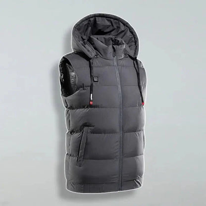 VogeLuxe | Men’s Heated Quilted Hooded Puffer Vest